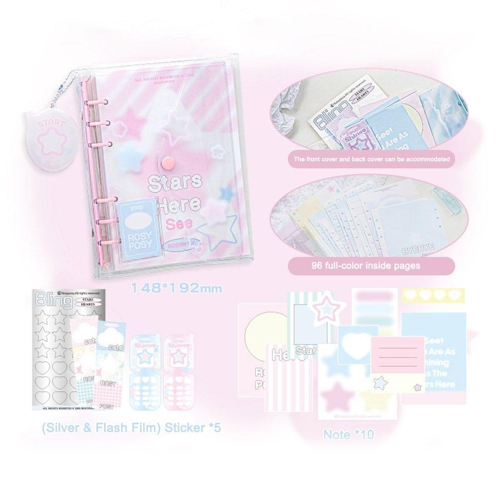 PVC Notebook Loose Leaf Envelope Ledger Fashion Diary Book  School Office Supplies