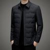 Herbst Neu Mittleren Alters Herren Revers Trendige Daunenjacke Kältebeständig und Warm Daunenjacke
