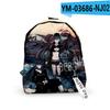 Trendy Youthful Black Rock Shooter School Bags Notebook Backpacks 3D Print Oxford Waterproof Key Chain Small Travel Bags