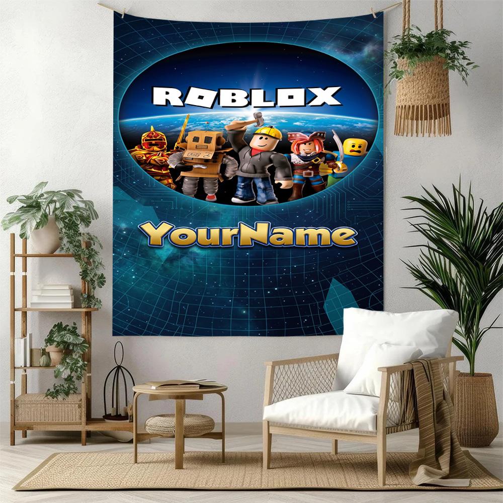 Roblox Custom Dit Navn Vægdekoration Vægtæppe Kunst Til Kæledyrs Mindesmærke Fødselsdag Bryllupsfest Baggrund Familiegave