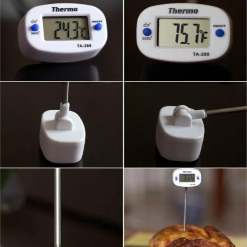 Portable Home Kitchen Electronic Thermometer Stainless Steel Insert Food Liquid Water Oil Food Thermometer Kitchen Tool