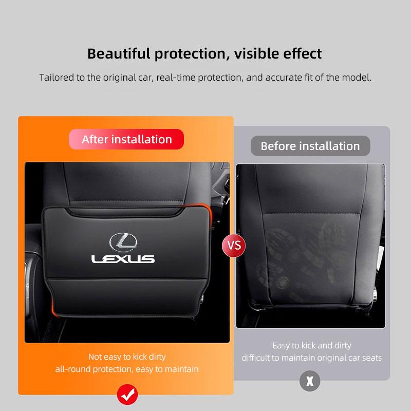 PEOB7 Car Seat Back Anti Kick Cover Pad Leather Protector Mat Tire Valve Cap For Lexus F Sport ES LM GS IS NX RX LX IS250 IS430 RX300