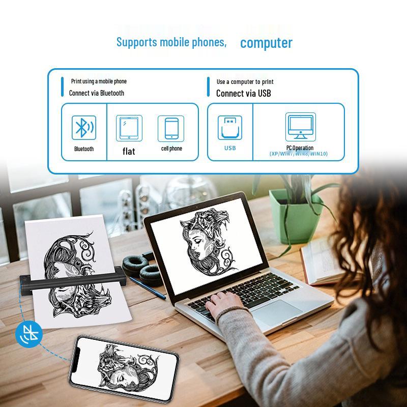 Liqi Mini Portable Tattoo Transfer Printer with USB & Bluetooth