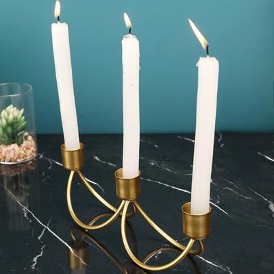 New Vintage Three Head Candlestick Minimalist Metal Candle Stand Candle Holder Party