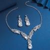 Alloy Rhinestone Necklace and Earrings Set for Women - Wedding Jewelry 
