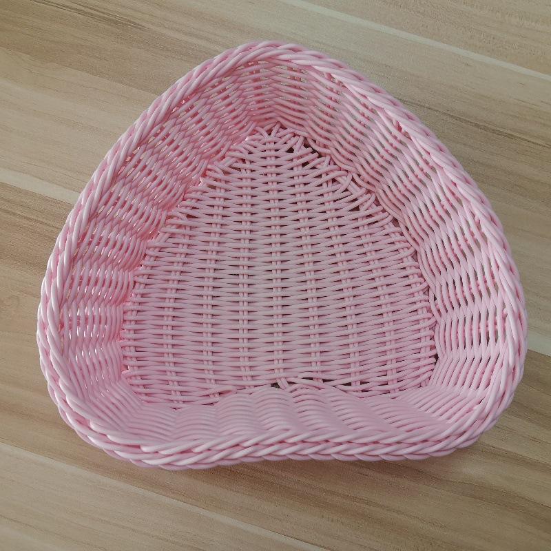 1pcs Rattan Like PP Small Basket Candy Box Desktop Woven Storage Basket Snack Fruit Tray For Home Tabletop Organizing