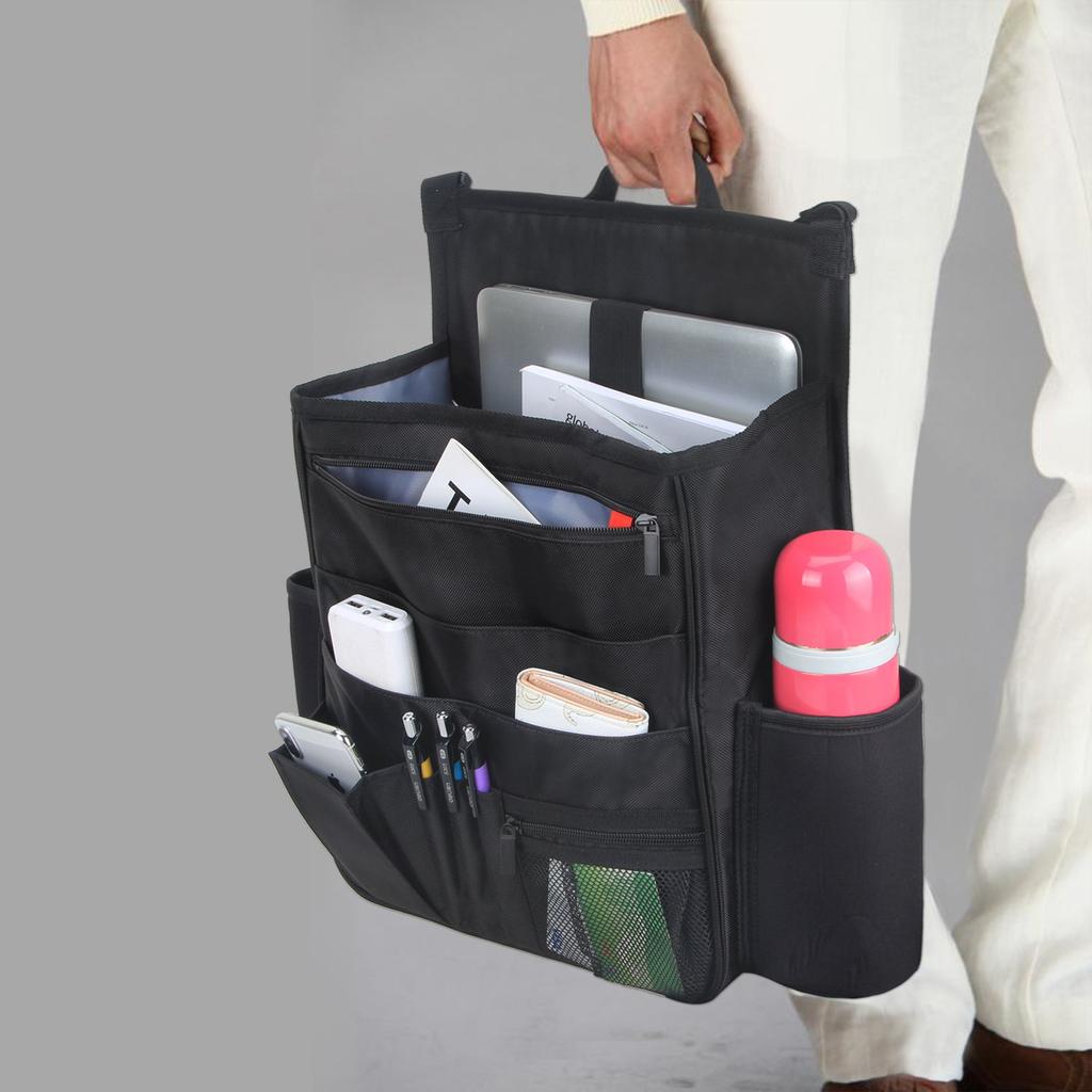 Luxja Car Storage Car Passenger Seat Many Water Repellent Pocket, Storage, Pockets, (Black)