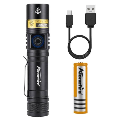 Alonefire SV38 5W 365nm Black Light UV Flashlight, USB C Type, Rechargeable, UV Anisakis Light, Wood's Light Inspection, Money Detector, Resin Curing,