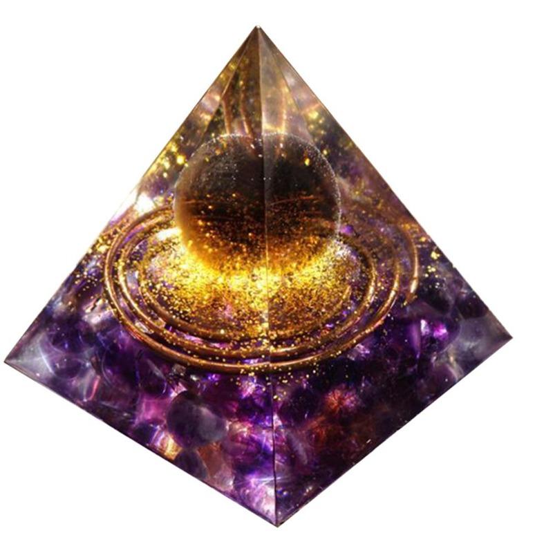 Magische Orgonit-Pyramide, Amethyst-Kristallkugel mit blauem Quarz, natürlicher Kristallstein, Orgon-Energie, Heilung, Reiki, Heim- und Bürodekoration