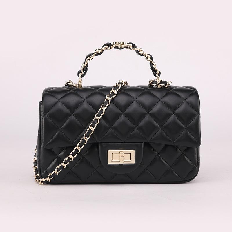 Leather rhombus chain bag women's handbag high-end new versatile single shoulder messenger small square bag