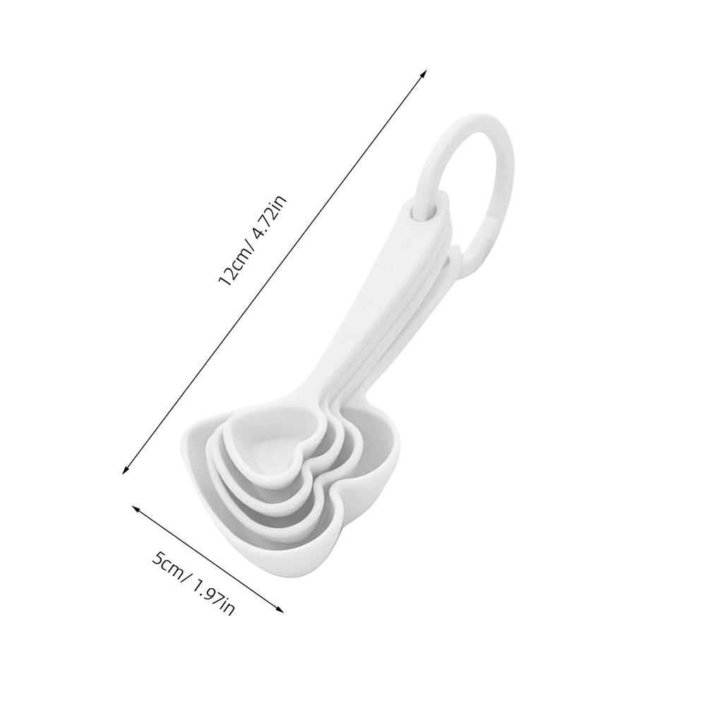 Heart-Shaped Measuring Spoon Plastic Dessert Spoon For Coffee Tea Cappuccino Ice Cream Stirring Flatware
