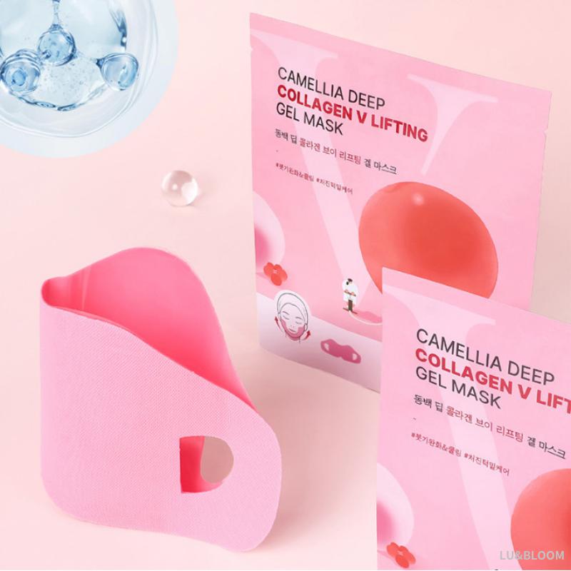 ROUND LAB Camellia Deep Collagen V Lifting Gel Mask 4 EA (+Free Gift)