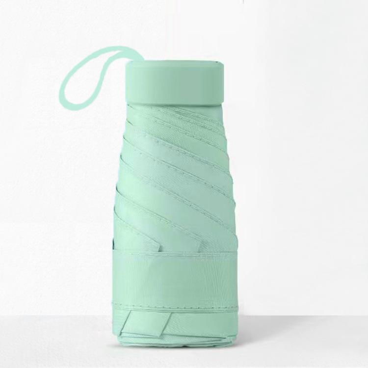 New Macaron Color Five-Fold Ultra-Light Sun Protection Compact Mini Umbrella with Buckle Handle