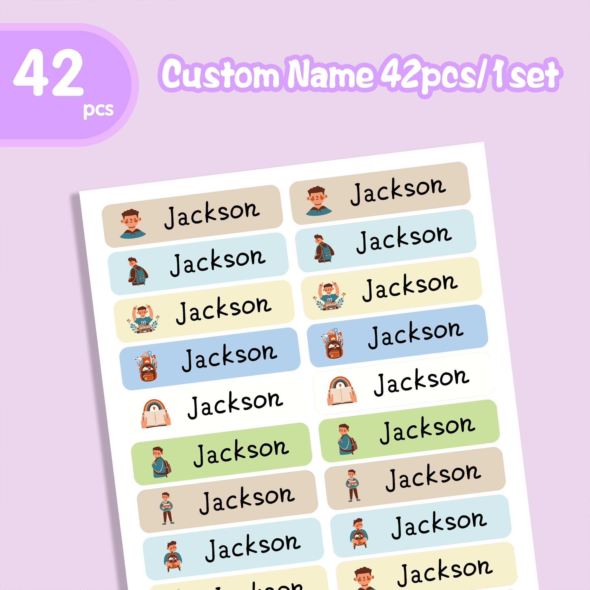 

Custom Name Tags Stickers Waterproof Kawaii Stickers Decals Personalized First Name Label For Children School Stationery Bottle 42pcs