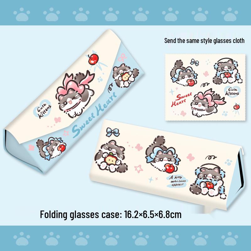 Shuai Mao Border Collie Brillenetui: Tragbarer Damen-Sonnenbrillenhalter mit Magnetverschluss, Druckentlastendes Design für Schüler und Kinder.