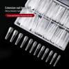 120-Piece Box of Crystal Extension Nail Mold Tips with Scale for Gel Nail Extensions, Model 26#
