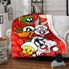 1pc Looney Tunes Flannel Throw Blanket - HD Printed Lightweight Soft Warm All-Season Blanket for Sofa, Bed, Travel076