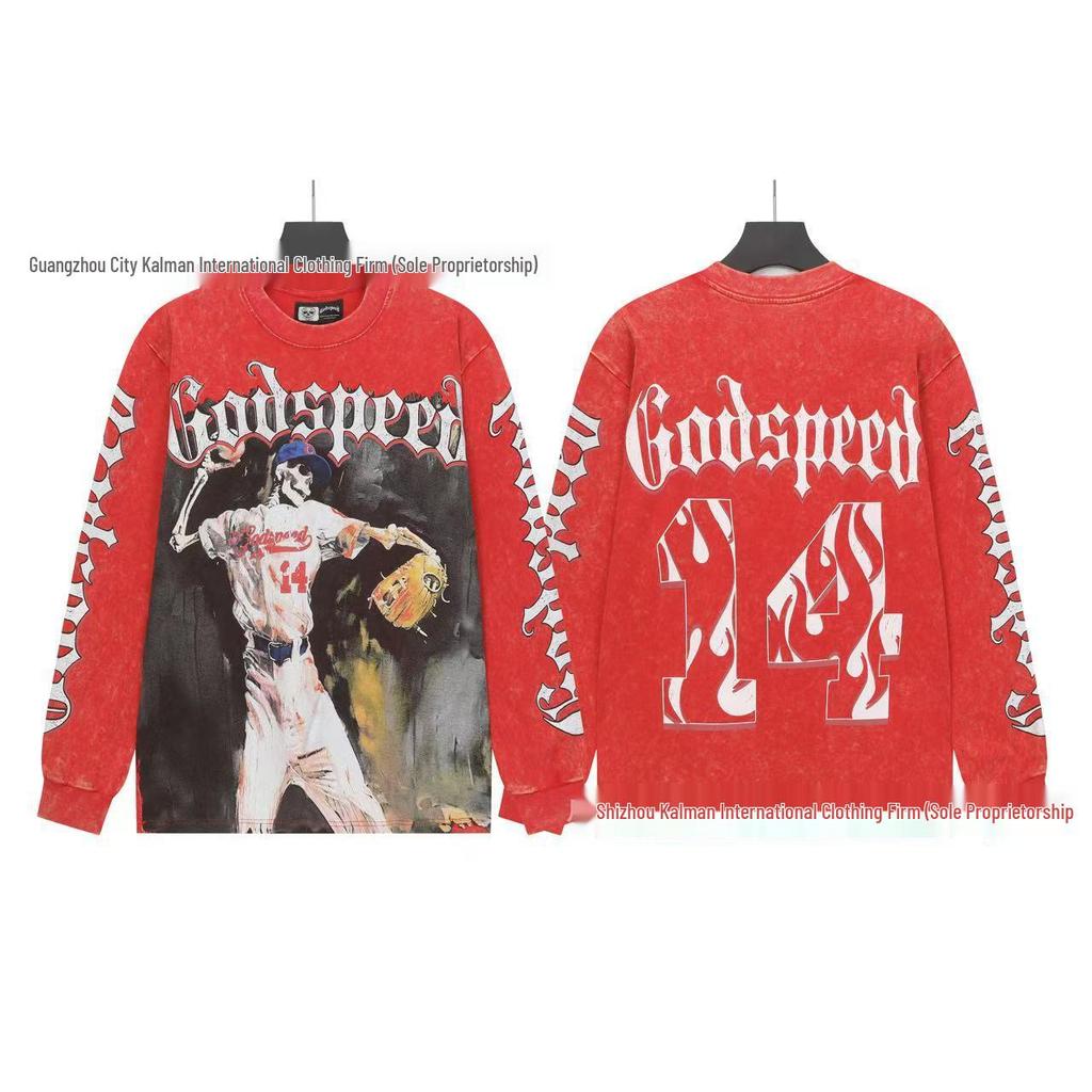 Godspeed Skull Rock Retro Pure Cotton Hoodie - Autumn/Winter American Style Streetwear for Men