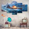 Prints HD Sea View Pictures Modular 5 Pcs World of Warships Poster Canvas Painting Living Room Home Decoration No Frame Wall Art