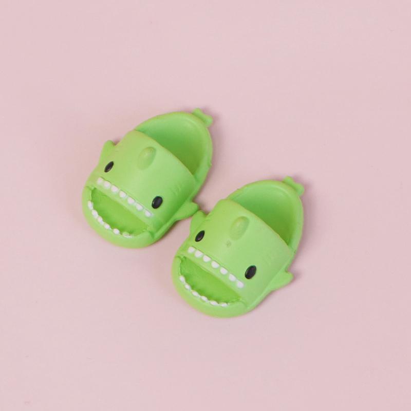 Pair Of Dollhouse Miniature Things Cute Shark Slippers Doll Shoes Suit For Ob11 Bjd Gsc Accessories DOD YMY 1 12 1/12 Kid Friendly Entertaining Fun