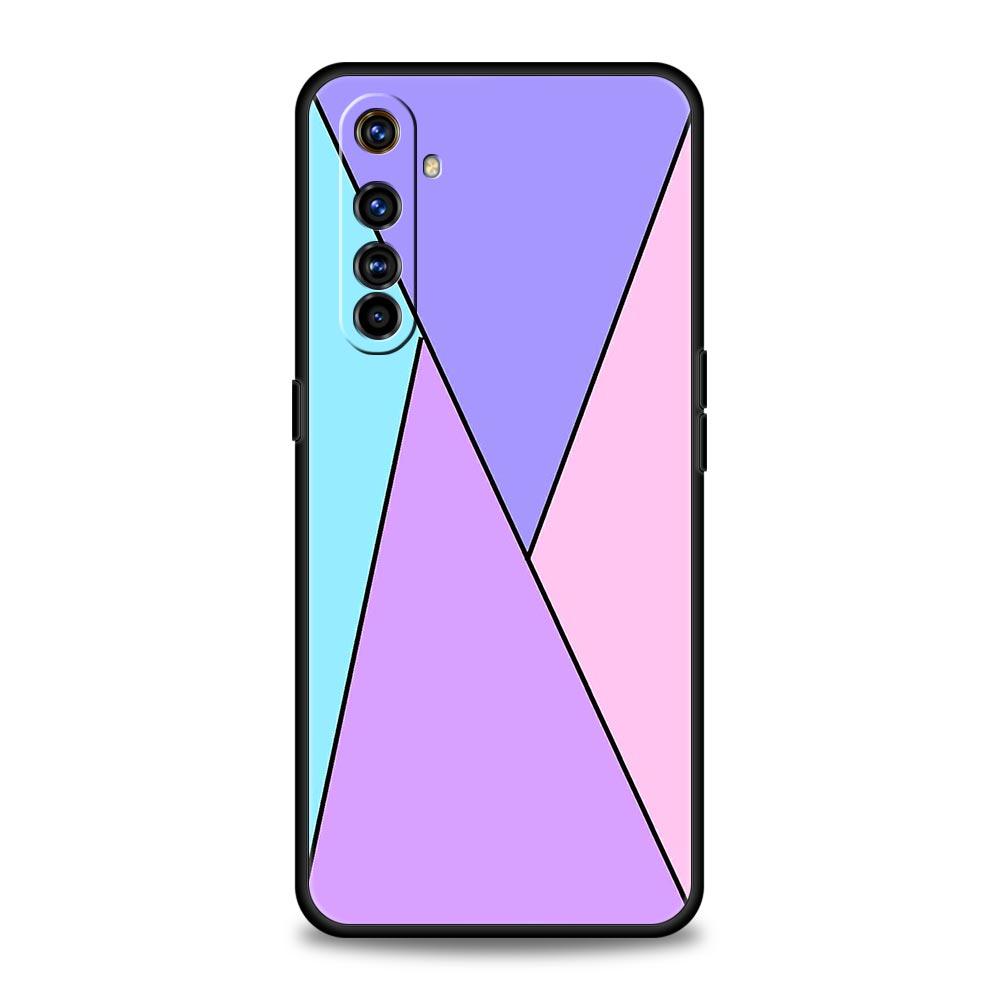 Color Geometry Marble Phone Case For Realme 12 11 10 4G 9 8 5G 7 6 GT5 GT3 GT2 Pro Plus C21 C11 C25 C35 GT Neo 2 3 3T 5 Cover