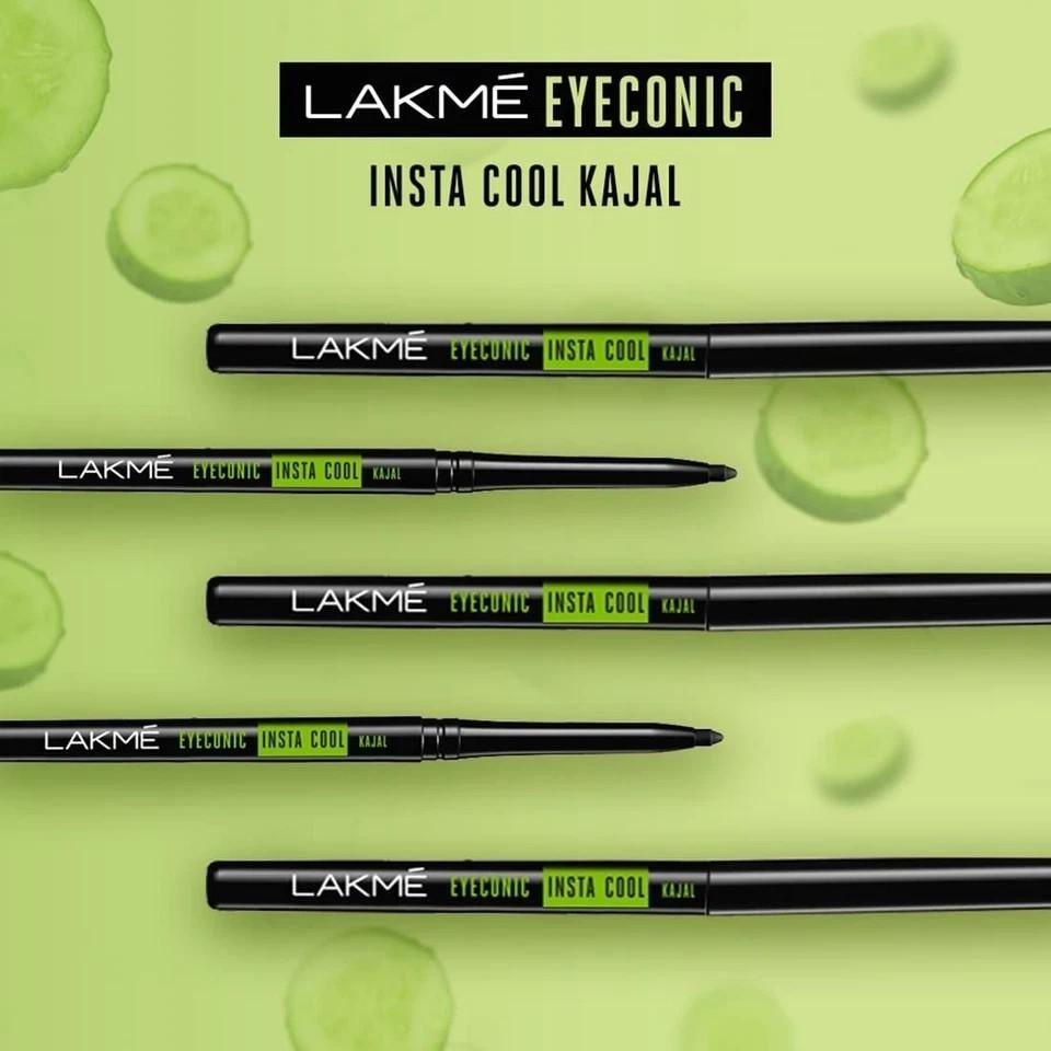 LAKMÉ Eyeconic Insta Cool Pencil, Glossy Kajal|| Black|| 0.35 G