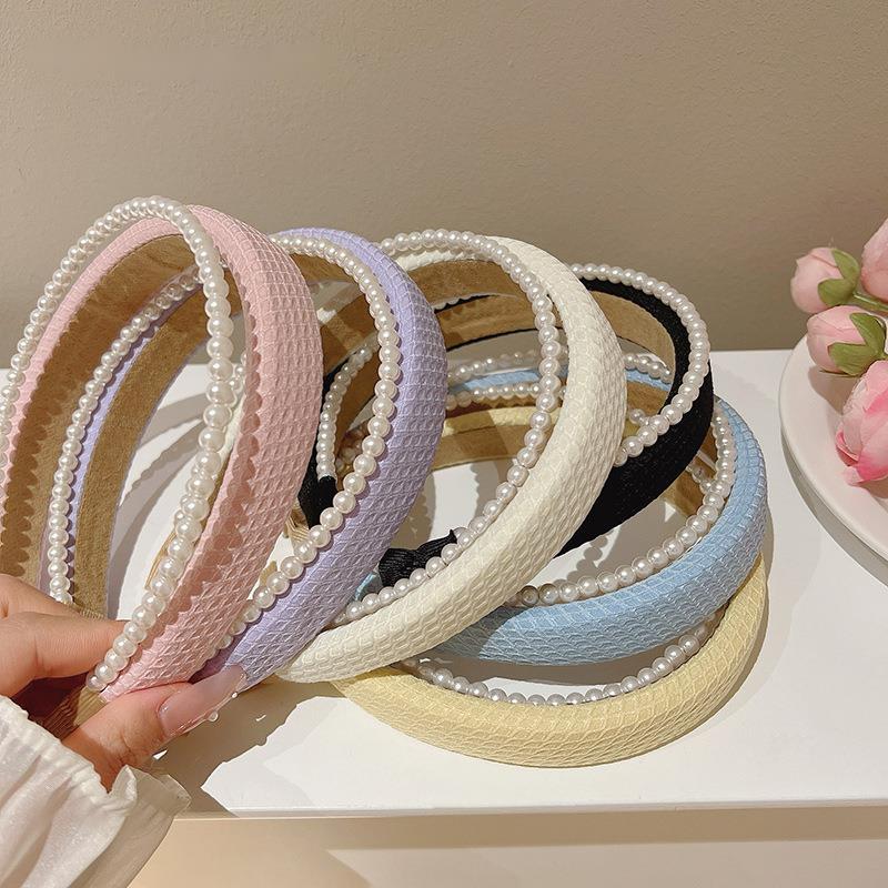 Korean Fashion Headband Simulation Pearl Sponge Hairbands For Women Girl Hair Band Female Hair Hoop Headwear Hair Accessories
