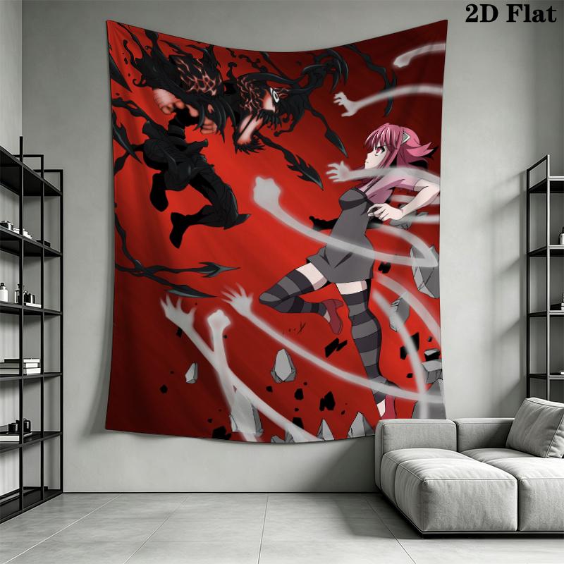 Elfen Lied Anime Wall Tapestry Aesthetic Wall Hanging Printed Fabric Blanket Decorative Tapestries for Bedroom Living Room Home Decor