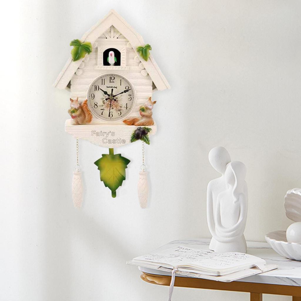 Cuckoo Wall Clock Creative Arabic Numerical Quartz Non Ticking Forest Hanging 3D Pendulum for