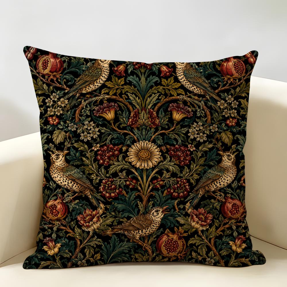 Federa Cuscino Vintage William Morris Art Tessuto di Lino Biologico Resistente Ipoallergenico Federa Cuscino Corto Lavabile