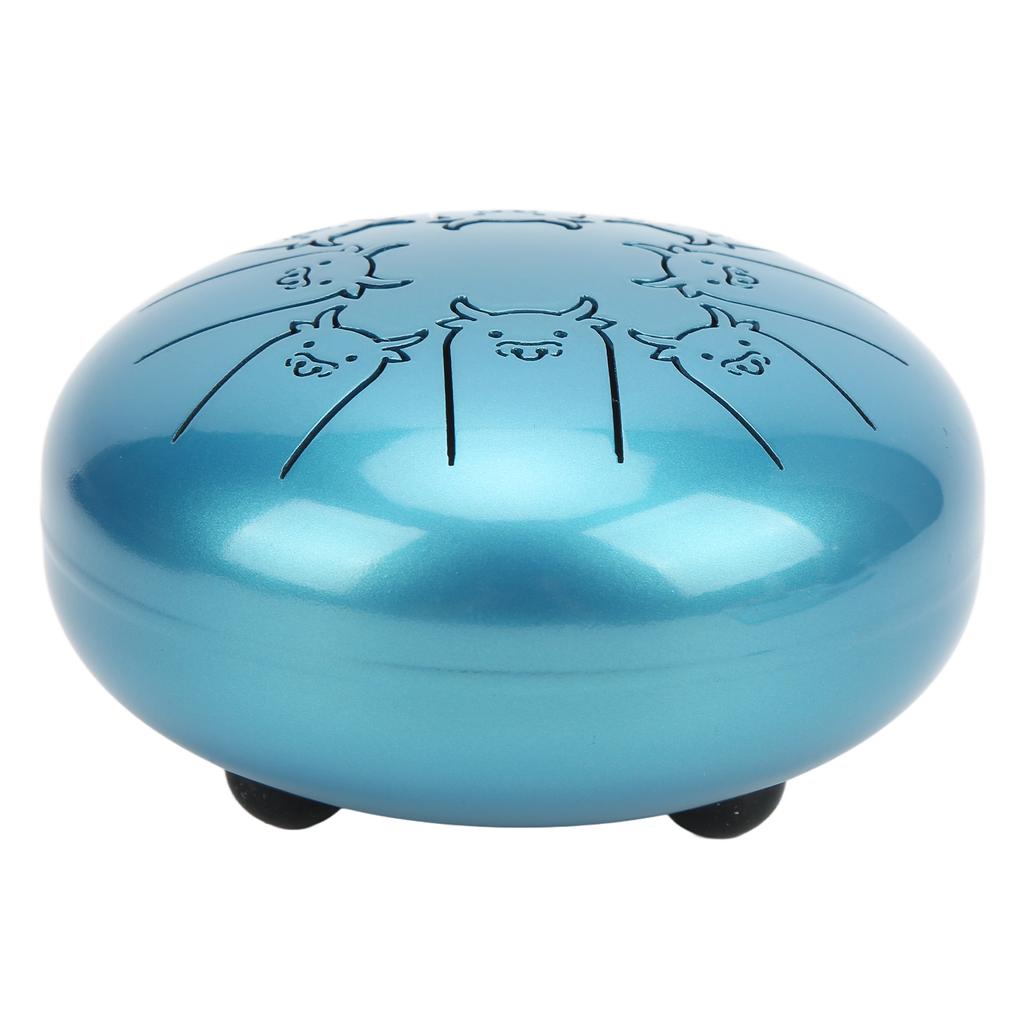 Tongue Drum 5.5in 8 Notes Chakra Tank Alloy Animal Pattern Percussion Instrument