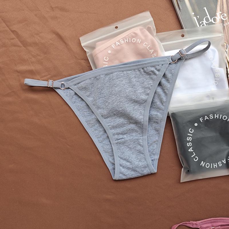 

Стринги из хлопка с тонкими бретельками, сексуальные, с низкой посадкой для женщин - европейский и американский стиль с полузакрытыми ягодицами L