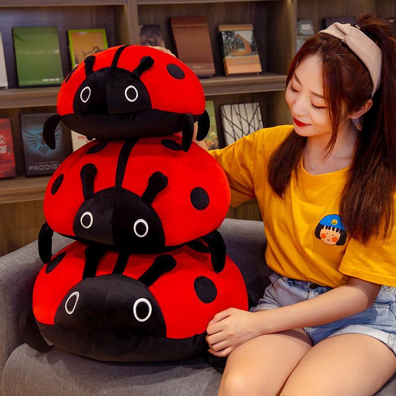 Creative Soft Seven-Star Ladybug Doll Plush Toy Beetle Doll Insect Throw Pillow Rag Doll Birthday Gift Female