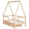VidaXL Children's Bed Frame with Drawers 70x140 Cm Solid Pine Wood 834471