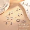 10 Pairs Hypoallergenic Flat Back Earrings for Women 18K Gold 20G Surgical Stainless Steel Cartilage Multiple Piercing Earrings