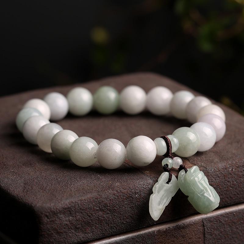 Pendente Pixiu in Giada Naturale Braccialetto per Coppia