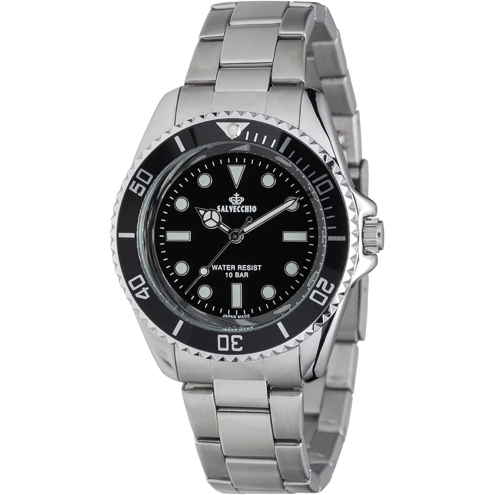 Crepha Analog Men s Waterproof Watch Metal Band Silver SV-AM264-BKS