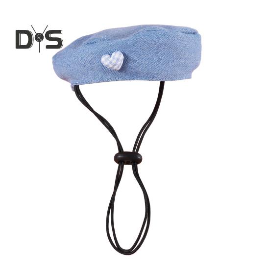 

Костюм для питомца из мультфильма, берет для маленькой собаки, шапка с регулируемыми ремнями, джинсовая бандана для питомца, аксессуары для нарядов для маленьких и средних собак, кошек B синий