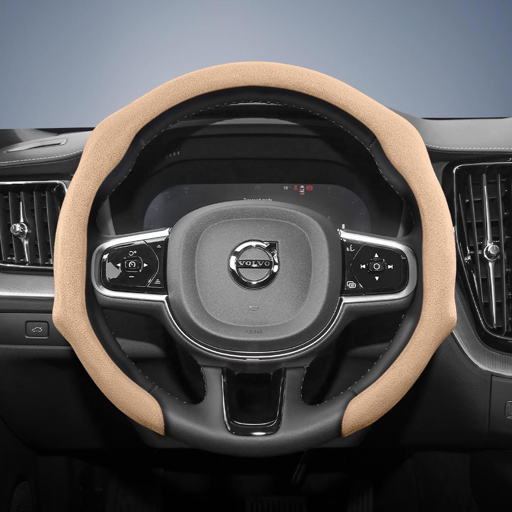 Suitable for Volvo Premium Suede Snap-On Steering Wheel Cover Anti-Slip Durable Xc60 Xc40 Xc90 S90 V60 S60 C40 Recharge V90 Cc Excellence V40 V70