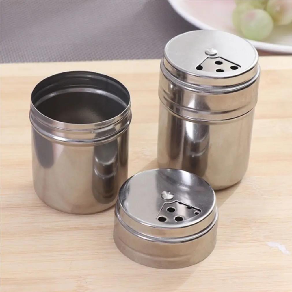Multi-purpose Stainless Steel Seasoning Jar Salt Sugar Bottle Rotating Cover Spice Pepper Shaker Spice Jar Kitchen Gadgets 6