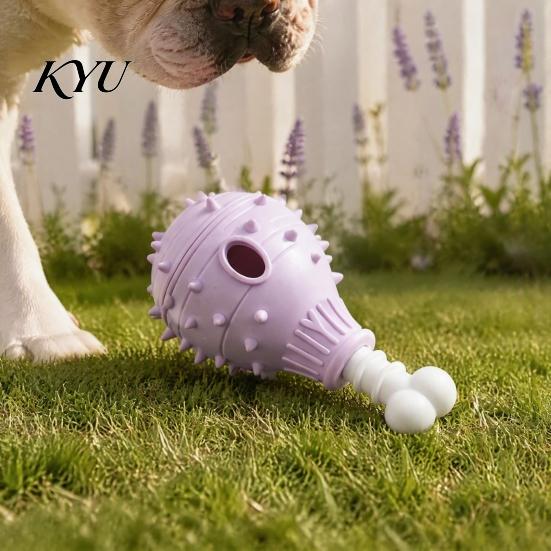 Anxiety Relief Toys for Dogs Dog Treat Dispenser Toy, Spiky Chicken Leg Chew Rubber Interactive Durable Fetch Puzzle Feeder Aggressive Chewers, Dental