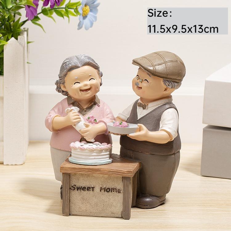 Love Accompanies Elderly People Wedding Anniversary Decorations Valentine's Day Gifts for Couples Creative Gifts Desktop Decor