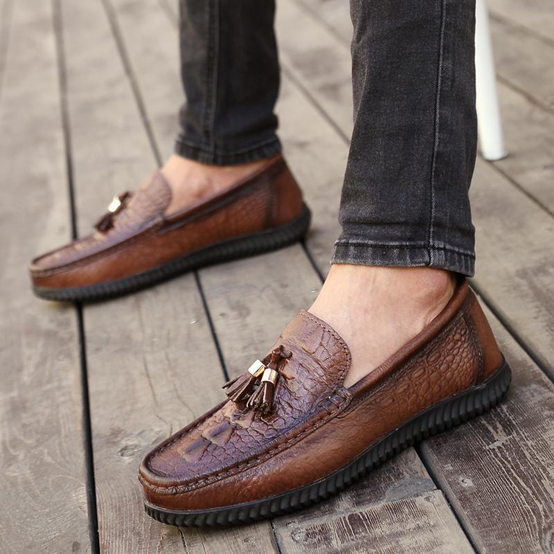 Módní Pánské klasické kožené boty Britský styl Vysoce kvalitní společenské boty Oxfords Originální kožené boty pro volný čas