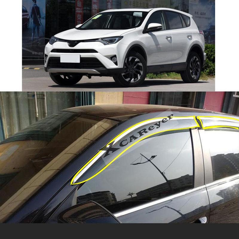 For TOYOTA RAV4 XA40 2013 2014 2015 2016 2017 2018 Car Styling Sticker Plastic Window Glass Wind Visor Rain/Sun Guard Vent