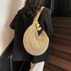 Yogodlns Borsa a Spalla Intrecciata in Paglia Oversize da Donna Casual Grande Capacità Mezzaluna Borsa a Mano Vacanza Estiva Leggera Borsa da Spiaggia Intrecciata a Mano