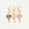 Versatile Heart Keychain Pendant with Full Diamond Design