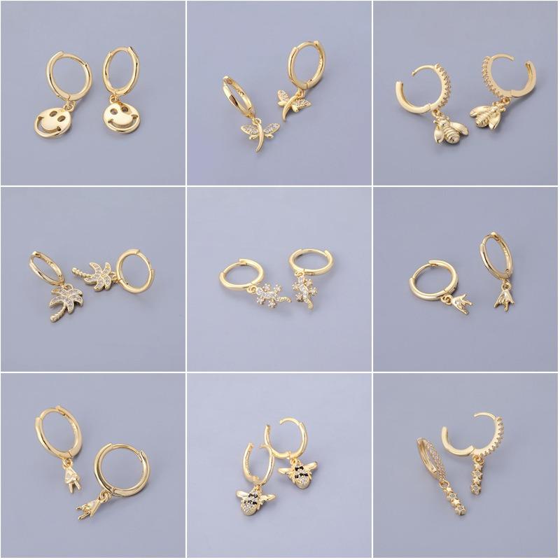 Fashionally Unique Design Bee, Dragonfly, Gecko Earrings for Women, Light Luxury Cross, Victory Gesture, Star Quality Earrings