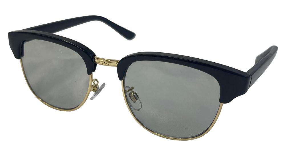 CYPHUS Clubmaster UV Protection Sunglasses, Style, Unisex, (Black/Light Gray)