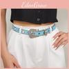 Belt Blue Rhinestone Decorated Sparkling Diamond Sequins Versatile For Women