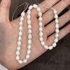 1 Strand AA Grade Natural Freshwater Rice Pearl Beads,  Loose Oval Pearls 36cm Strand for DIY Necklace Bracelet Jewelry Making